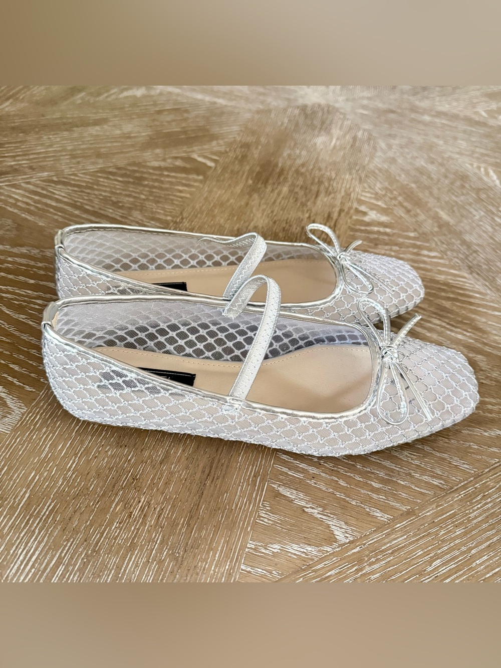 Rachel Rachel Roy Silver Mesh Mary Jane Flat Size 9 NWOT 🩶🩶🩶